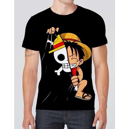 Camiseta One Piece Luffy Preta Unissex Infantil 100% Algodão Oficial Toei -  Adrenaland - A Realidade da Imaginação