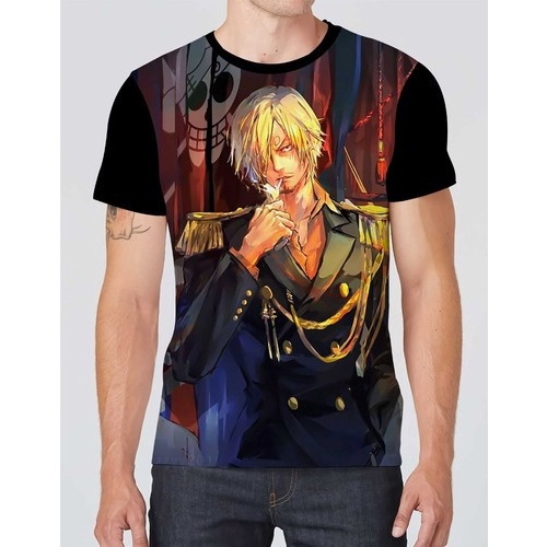 Camiseta Roblox Macaco One Piece D. Luffy vinsmoke sanji clipe anime  impressão camiseta feminina verão rua casual estiramento magro camisetas  básicas