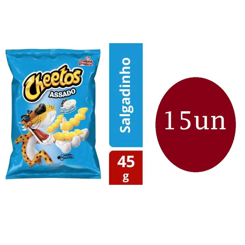 Biscoitos Salgadinhos Elma Chips cheetos requeijão Caixa c/ 15un