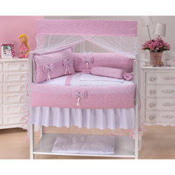 Kit Mini Berço 11 Peças Com Saia - Lola Menor preço em Kit Mini Berço 11 Peças Com Saia - Lola