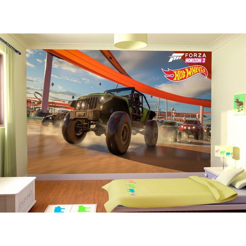 Papel De Parede Hot Wheels Carros Pista Forza 5m² Nhw13 no Shoptime