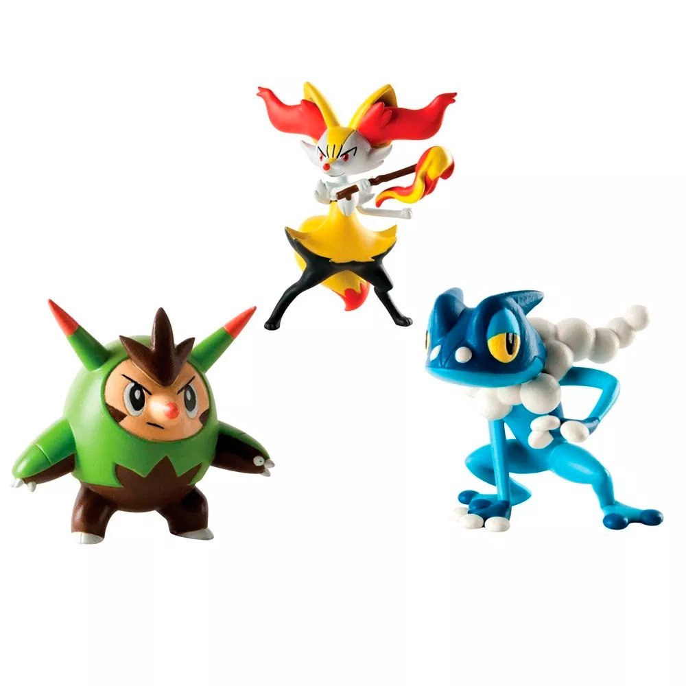 Conjunto De Figura Pokémon Quilladin Braixen Frogadier Sunny Em ...