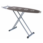 Mesa Tábua Passar Roupa Importada Afer Solid Alumínio Grande Premium c/ Pousa Ferro e Suporte p/ Cabide Cinza