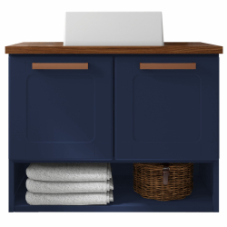Balcão Gabinete para banheiro 70 cm 2 portas c/ nicho Natura 8005 Bertolini - Blue/Nogueira Menor preço em Balcão Gabinete para banheiro 70 cm 2 portas c/ nicho Natura 8005 Bertolini - Blue/Nogueira
