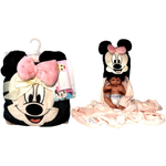 Manta Cobertor Para Bebê Com Capuz Personagem Menina Minnie Mouse - Rosa - Disney Baby