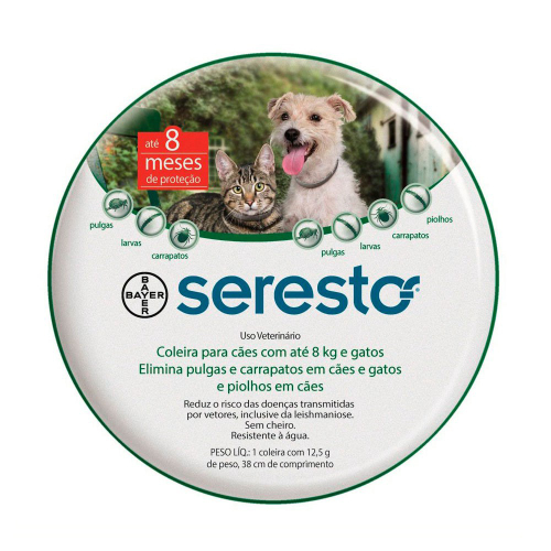 Coleira Seresto Anti Pulgas E Carrapato Até 8kg Oferta