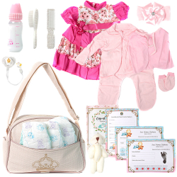 Kit Saida Maternidade com Roupa, Bolsa Bege e Acessórios para Bebê Recém Nascido com 3 Fraldas é boa?