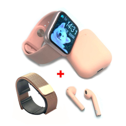 Kit Smartwatch inteligente Rose + Fone Bluetooth I12 Menor preço em Kit Smartwatch inteligente Rose + Fone Bluetooth I12