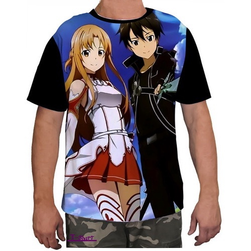 Camisa Camiseta Anime Sword Art Online Kirito Asuna 19 em Promoção na  Americanas