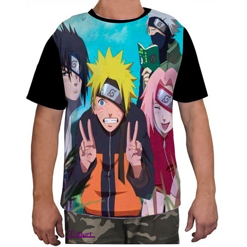 Camisa Camiseta Masculina Naruto Sasuke Kakashi Sakura 1 em Promoção na  Americanas