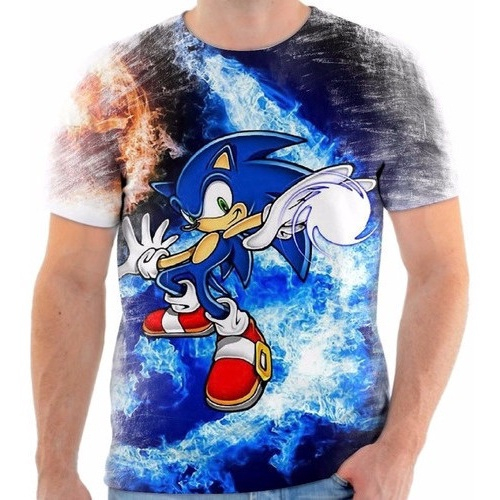 Blusa de Frio Moletom Full Sonic Filme Jogo com Capuz