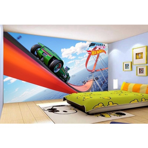 Papel De Parede Hot Wheels Carros Pista Track Forza M² Nhw11 no Shoptime