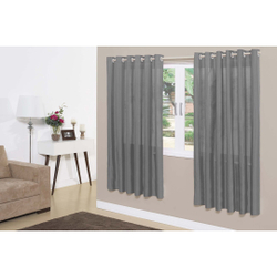 Cortina Para Sala ou Quarto Tecido Grosso Oxford Maquinetado De Varão Com Ilhós Cinza Menor preço em Cortina Para Sala ou Quarto Tecido Grosso Oxford Maquinetado De Varão Com Ilhós Cinza