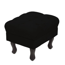 Puff Puf Pufe Banco Banqueta Retrô Luiz xv Decorativo Sala Quarto Suede Preto - bc decor Menor preço em Puff Puf Pufe Banco Banqueta Retrô Luiz xv Decorativo Sala Quarto Suede Preto - bc decor