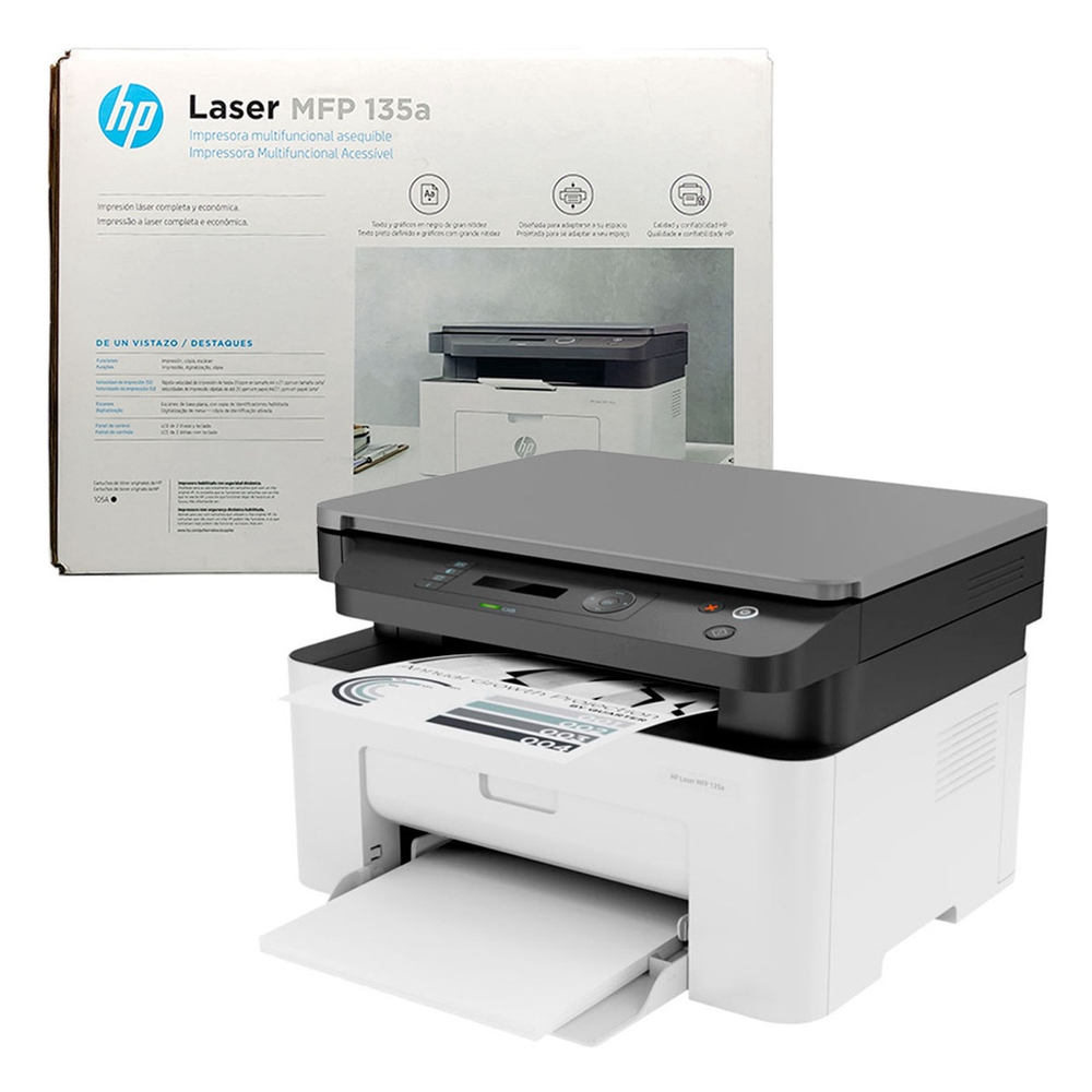 Impressora Multifuncional hp mfp 135A, Laser, Monovolt, USB 2.0 ...