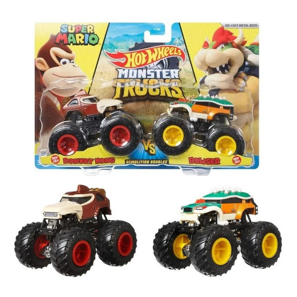 Carrinho Hot Wheels Monster Trucks Super Mario Bowser - Mattel