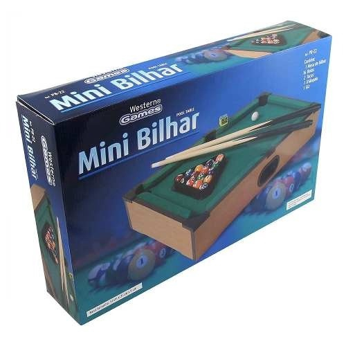 Mini Mesa Em Madeira De Bilhar Sinuca Snooker Western Games