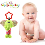 Mini Mobile Mordedor e Chocalho Elefantinho de Pelúcia com som buzina para Bebê da marca Happy Monkey Tam 19 cm