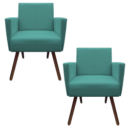 Kit 2 Poltronas Nina Decoração Sala Estar Clinica Recepção Escritório Quarto Cadeira D'Classe Decor Suede Azul Tiffany é boa?