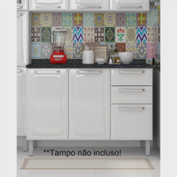 Balcão para Pia sem Tampo 3 Portas 2 Gavetas Tarsila Itatiaia Branco Menor preço em Balcão para Pia sem Tampo 3 Portas 2 Gavetas Tarsila Itatiaia Branco