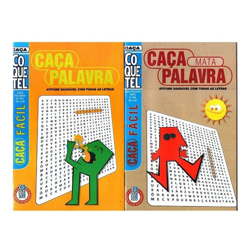 Kit Com 03 Caça Palavras Livro Fácil Coquetel