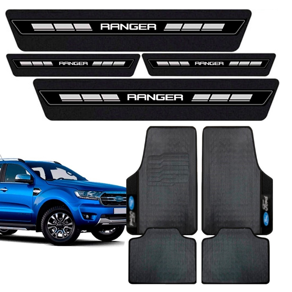 Tapete Carpete Borracha Soleira Adesiva Porta Ford Ranger No Shoptime