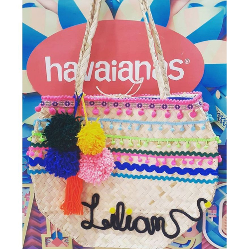 personalized straw bolsa