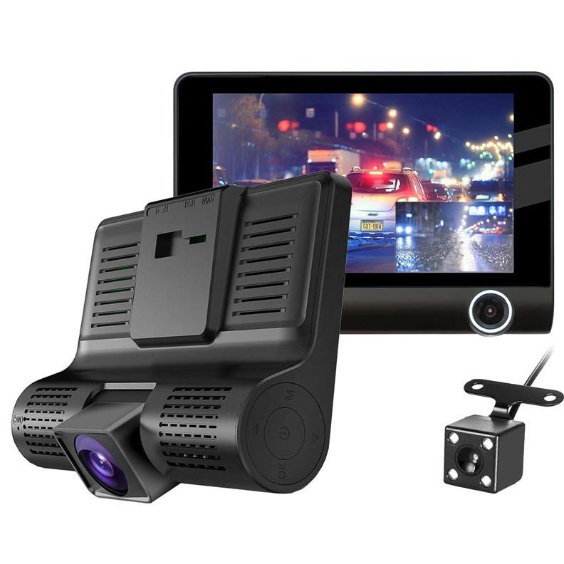 Kit 3 Cameras Veicular Interna Frontal Ré Filmadora Automotiva Dashcam ...