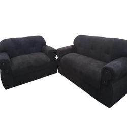 Conjunto de Sofá 2 e 3 lugares estilo capitone - Tecido Suede Preto é boa?