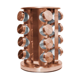 Menor preço em Porta Temperos Giratório Suporte Com 16 Potes Rose Gold