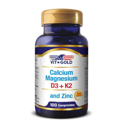 Cálcio Magnésio Zinc + Vitamina D3 E K2 Vitgold 100 Comp é boa?