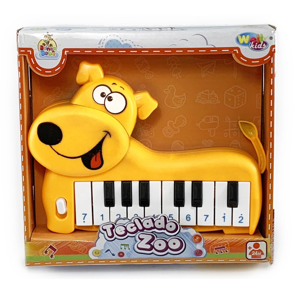 Teclado Pianinho Infantil Musical De Dinossauro Amarelo