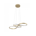 Pendente De Led 75Cm Dourado Para Mesa De Jantar Living