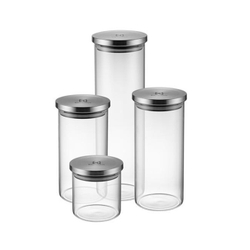 Kit 4 Potes Herméticos Com Tampa Inox - Electrolux Menor preço em Kit 4 Potes Herméticos Com Tampa Inox - Electrolux