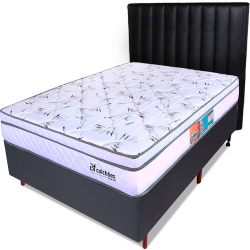 Cama Box Casal + Colchão Molas Ensacadas + Cabeceira 138x188x57cm - bf Colchões Menor preço em Cama Box Casal + Colchão Molas Ensacadas + Cabeceira 138x188x57cm - bf Colchões
