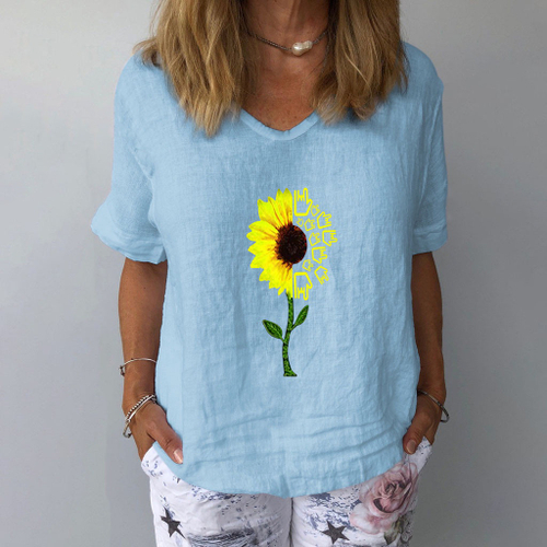 camisa de girassol feminina