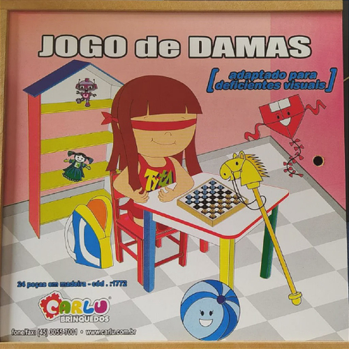 Jogo Dama E Ludo 60-236 - Com Estojo Luxo Em Madeira Mdf