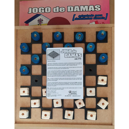 Brinquedo Educativo Jogo De Damas Adaptado Estojo Em MDF - Carlu