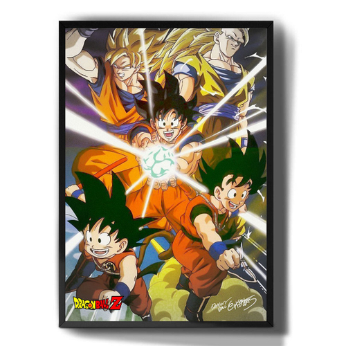 Quadro decorativo Poster Goku Perfil Dragon Ball Anime Arte para