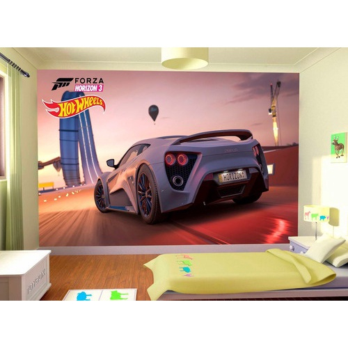 Papel De Parede Hot Wheels Carros Pista Track Forza M² Nhw11 no Shoptime