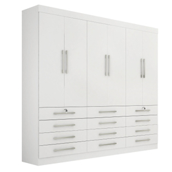 Guarda Roupa Casal 6 Portas 12 Gavetas Mônaco D'Doro Branco Menor preço em Guarda Roupa Casal 6 Portas 12 Gavetas Mônaco D'Doro Branco