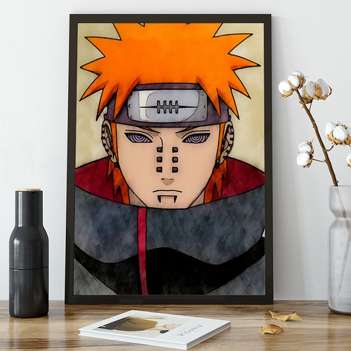 Quadro decorativo Poster Pain Akatsuki Desenho Anime Arte Naruto