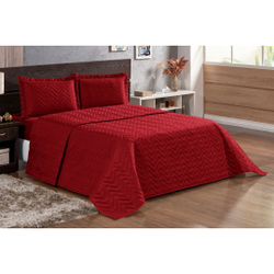 Kit Cobre Leito Pratic Casal Queen 3 Peças Vermelho Menor preço em Kit Cobre Leito Pratic Casal Queen 3 Peças Vermelho