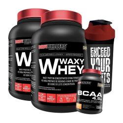 Kit 2x Whey Proten 900g + Bcaa + Coqueteleira Menor preço em Kit 2x Whey Proten 900g + Bcaa + Coqueteleira