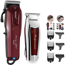 Combo Maquina Cortar Cabelo Kemei 2600 + Acabamento Km 9163 Menor preço em Combo Maquina Cortar Cabelo Kemei 2600 + Acabamento Km 9163