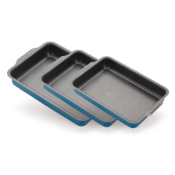 Conjunto de Assadeiras Antiaderente Retangular Alta Com Aba Nº 1 a 3 Azul Turquesa é ruim? Conjunto de Assadeiras Antiaderente Retangular Alta Com Aba Nº 1 a 3 Azul Turquesa é boa?