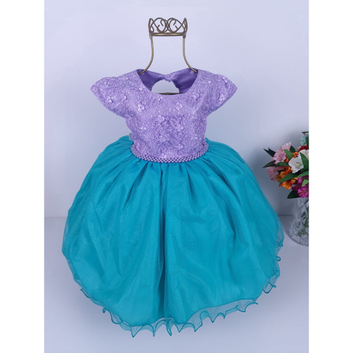 Vestido Infantil Princesa Sofia Pequena Sereia Ariel Luxo 1 A 3 Anos no  Shoptime