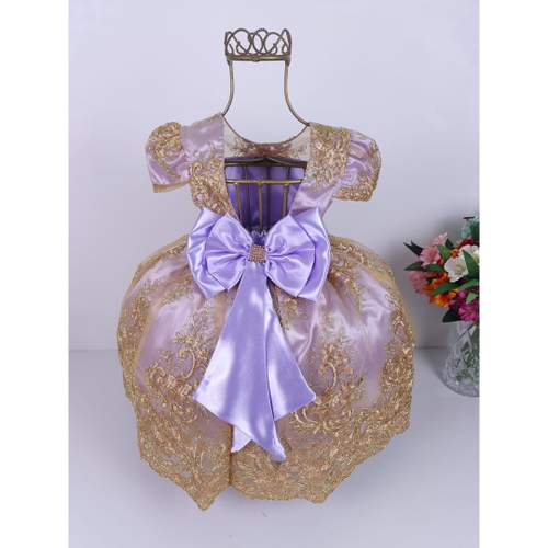 Vestido Princesa Infantil Roxo Lilás Roupa Realeza Midi Luxo serve para  Festa de Aniversário temático da Rapunzel e Sofia e Fantasia de Criança  para Carnaval