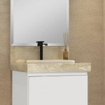 Lavatório em Porcelanato para Banheiro 60cm com Cuba Embutida Blu