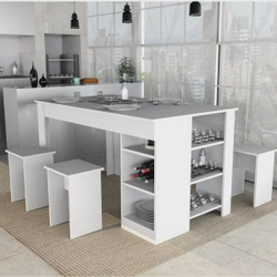 Conjunto para Cozinha 1 Mesa 4 Bancos Enjoy Appunto Branco é boa?